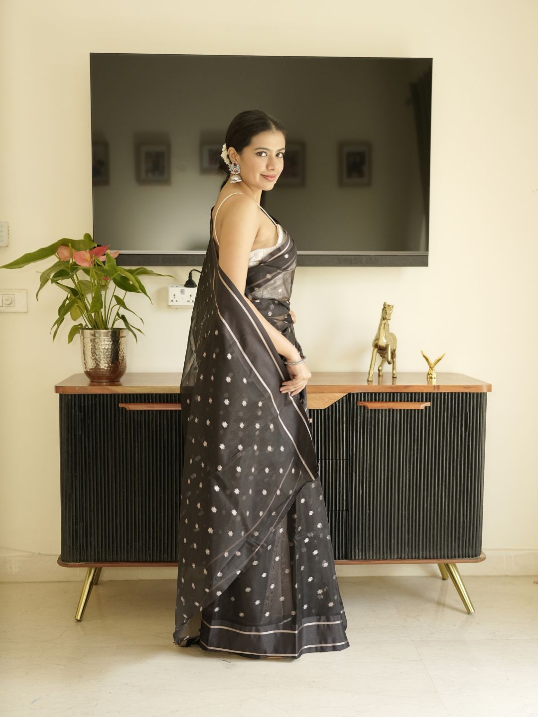 Black-Gold Banarasi Silk Saree