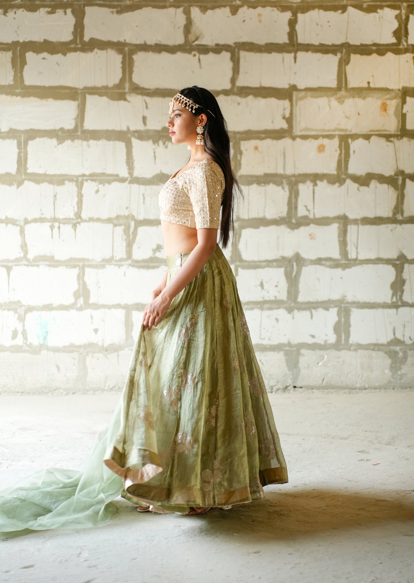 Ethereal Elegance in Sorrell Green Lehenga