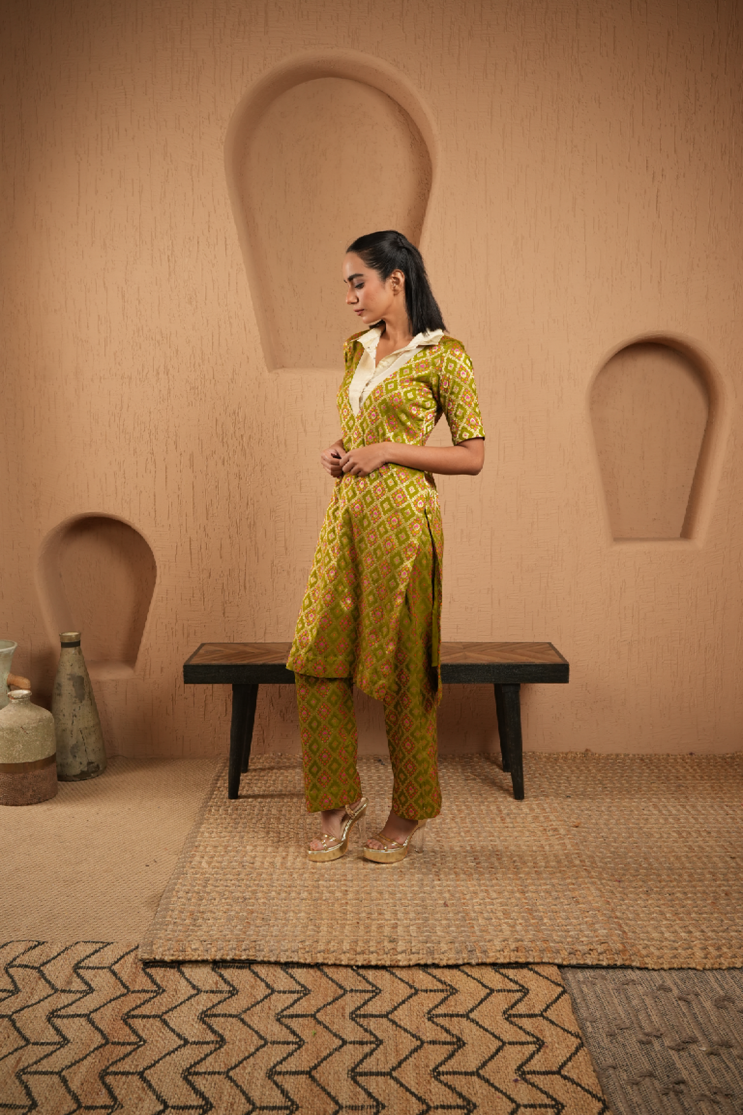 Olive Green Kurta With Pants