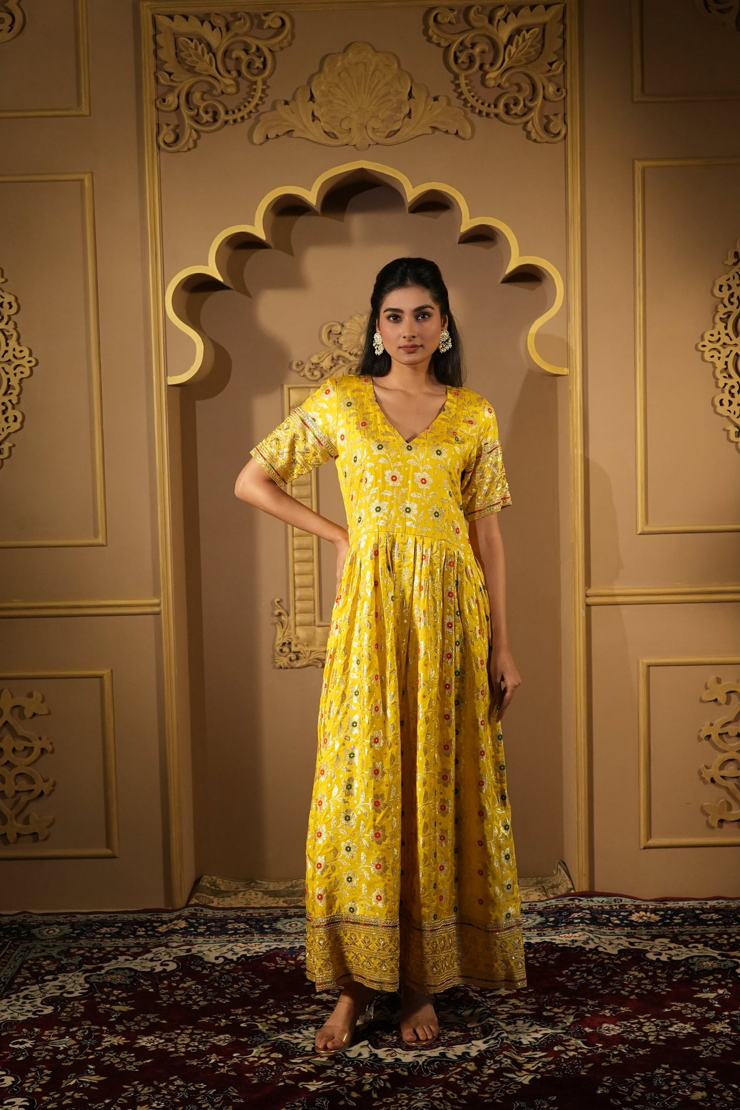 Yellow Long Anarkali Dress