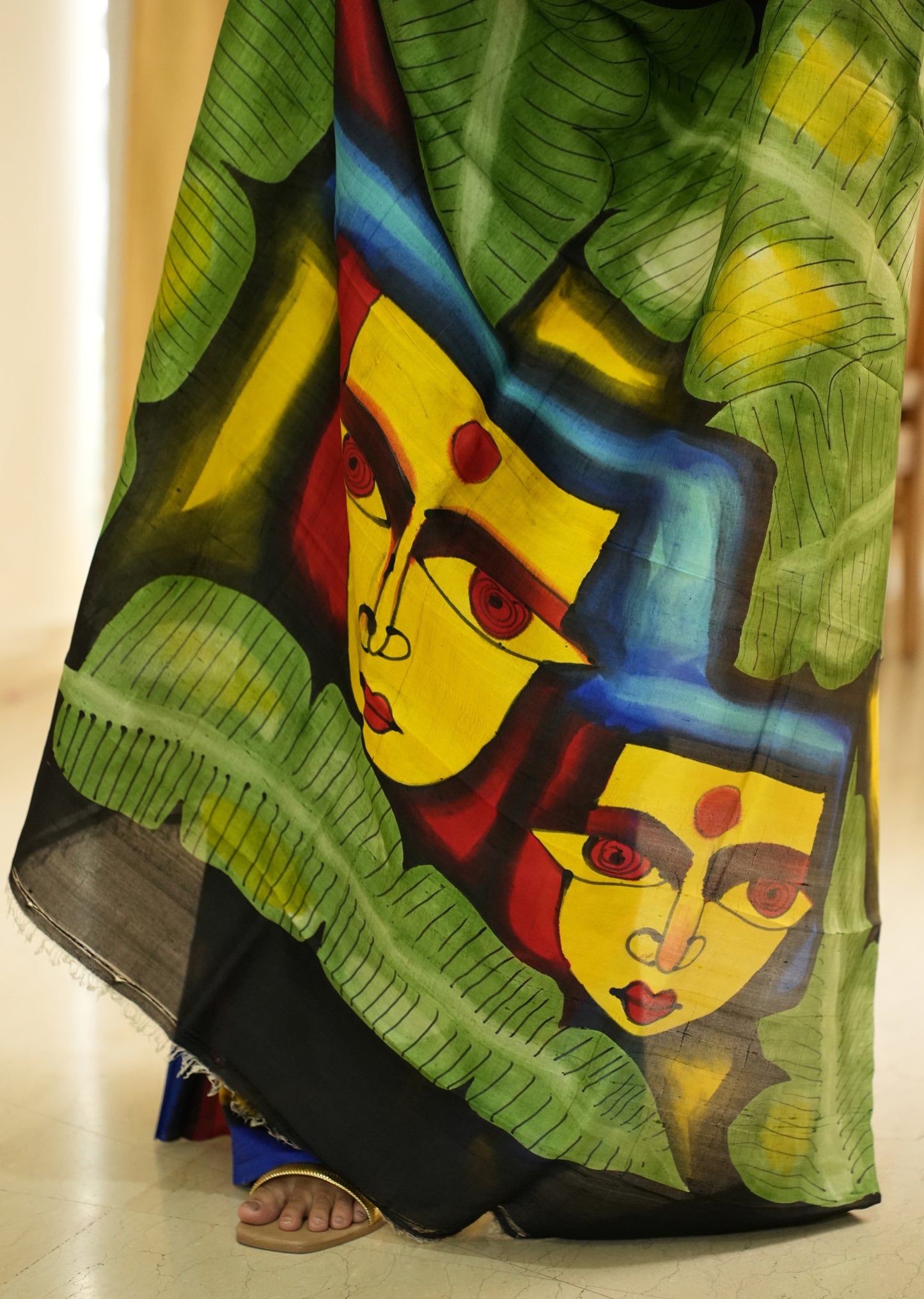 Prakriti – Nature-Inspired Handpainted Abstract Art Pure Silk Saree