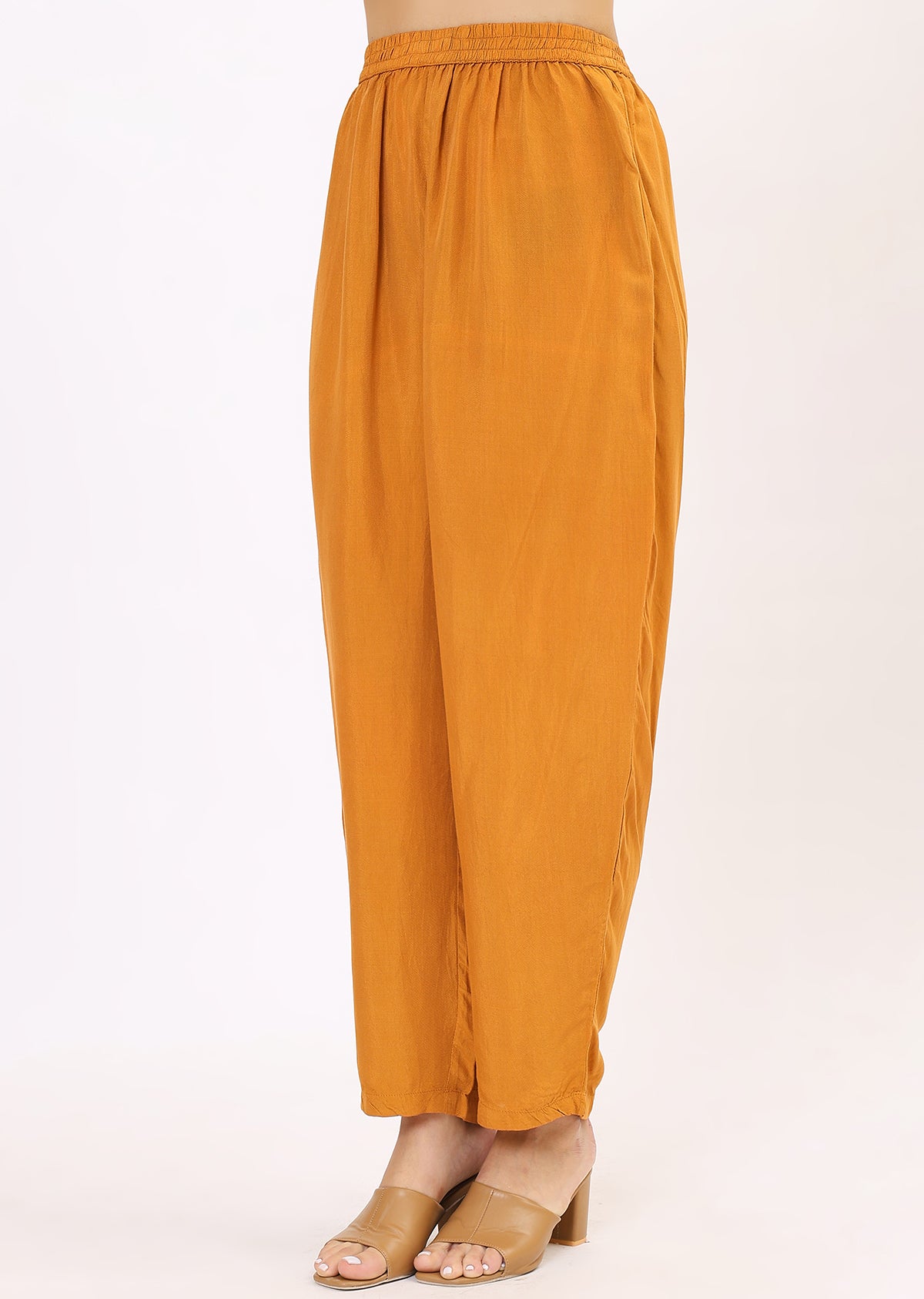 Mustard Printed Silk Kurta Set With Dupatta