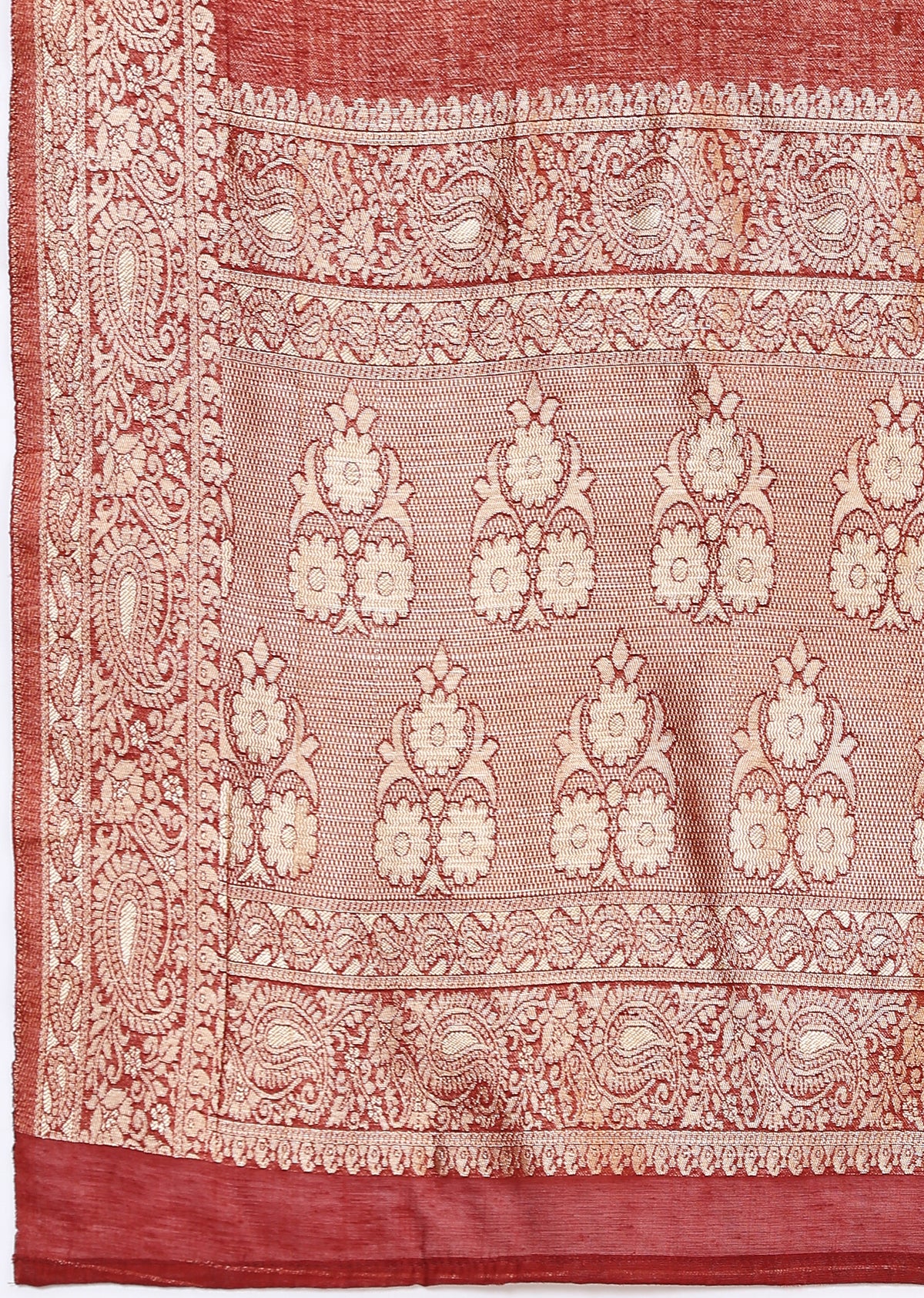 Wine & Gold-Toned Velvet Kurta Set With Dupatta