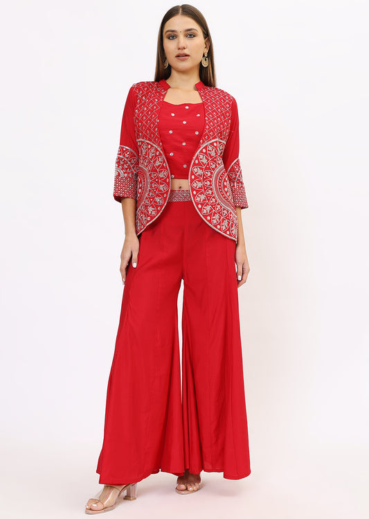 Pink Silk Co-Ords With Jacket