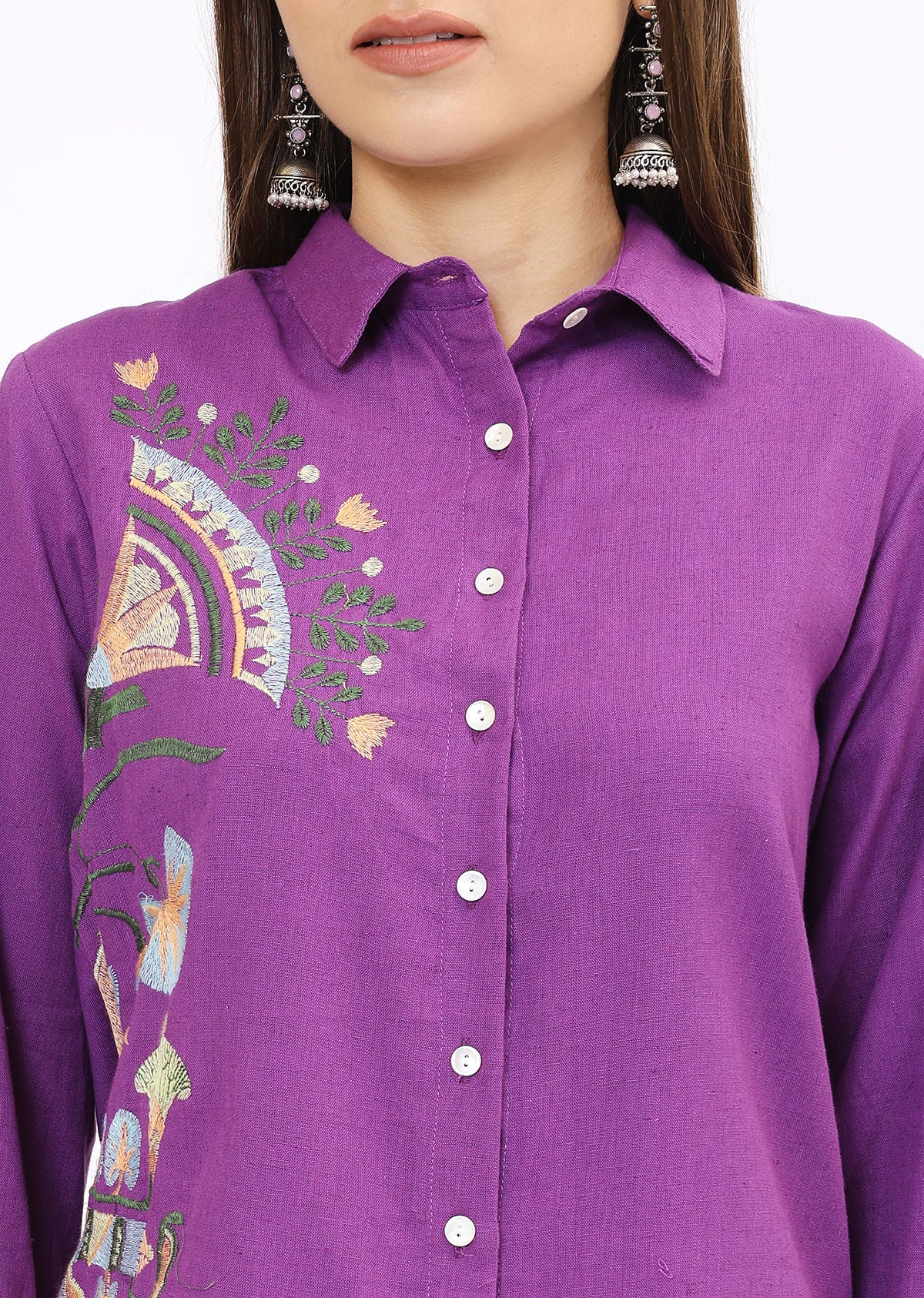 Purple Embroidered Co-Ords