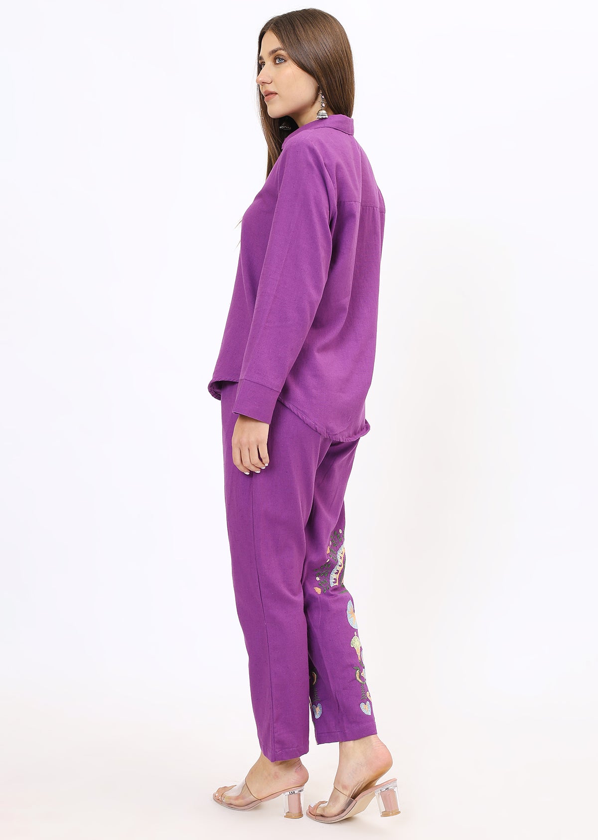 Purple Embroidered Co-Ords