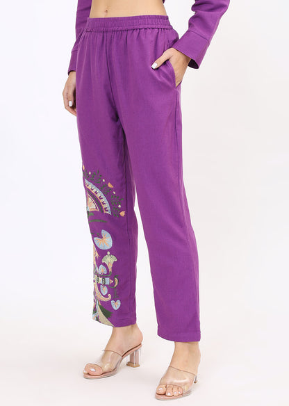 Purple Embroidered Co-Ords