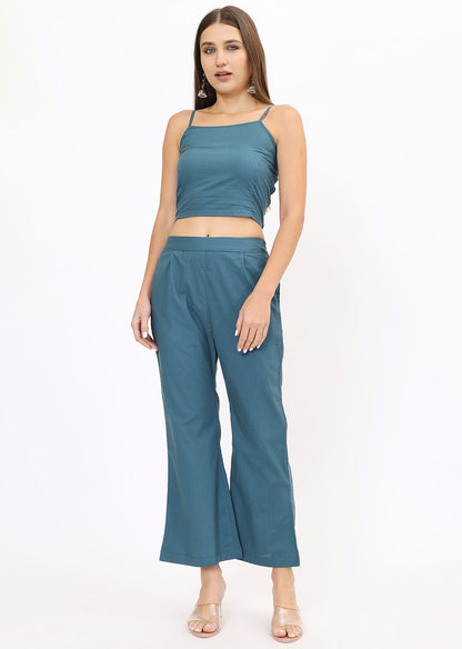 Teal Blue Printed Co-Ords