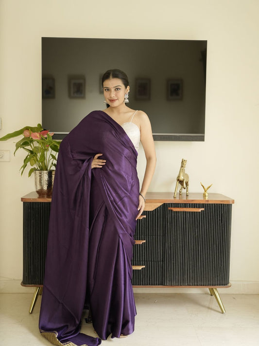 Purple Modal Silk Saree