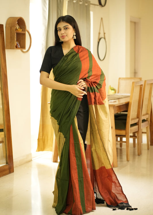 Rainbow Raga – Multi-Colour Saga Cotton Saree