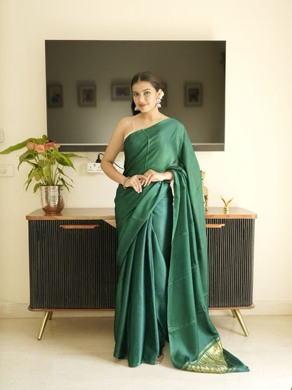 Green Modal Silk Saree