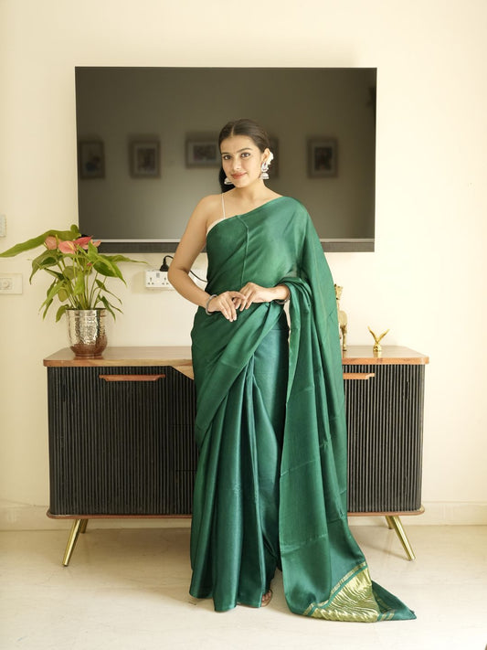 Green Modal Silk Saree