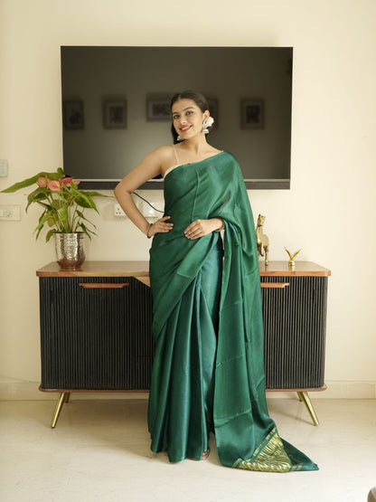 Green Modal Silk Saree
