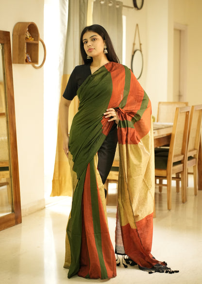 Rainbow Raga – Multi-Colour Saga Cotton Saree