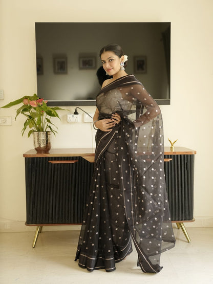 Black-Gold Banarasi Silk Saree