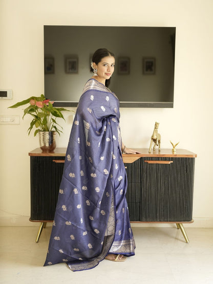 Blue Banarasi Silk Saree