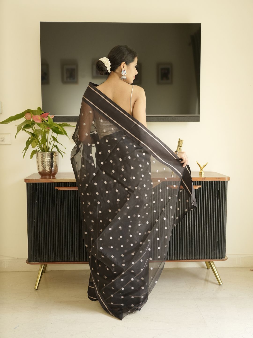 Black-Gold Banarasi Silk Saree