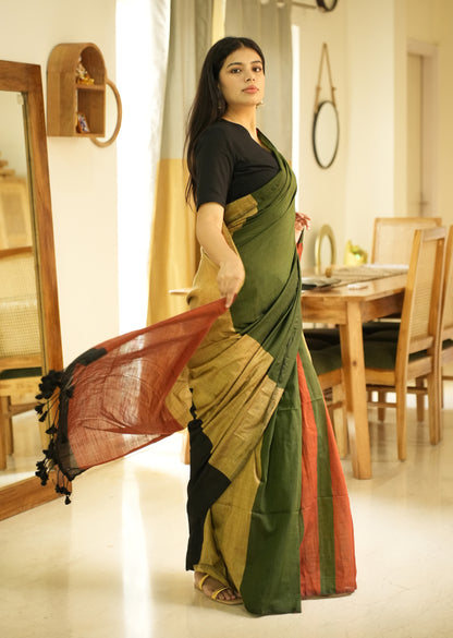 Rainbow Raga – Multi-Colour Saga Cotton Saree