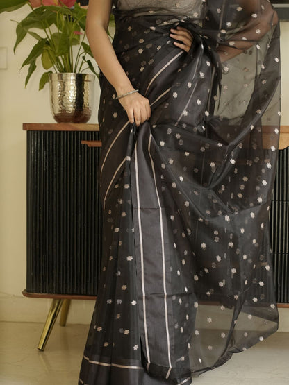 Black-Gold Banarasi Silk Saree