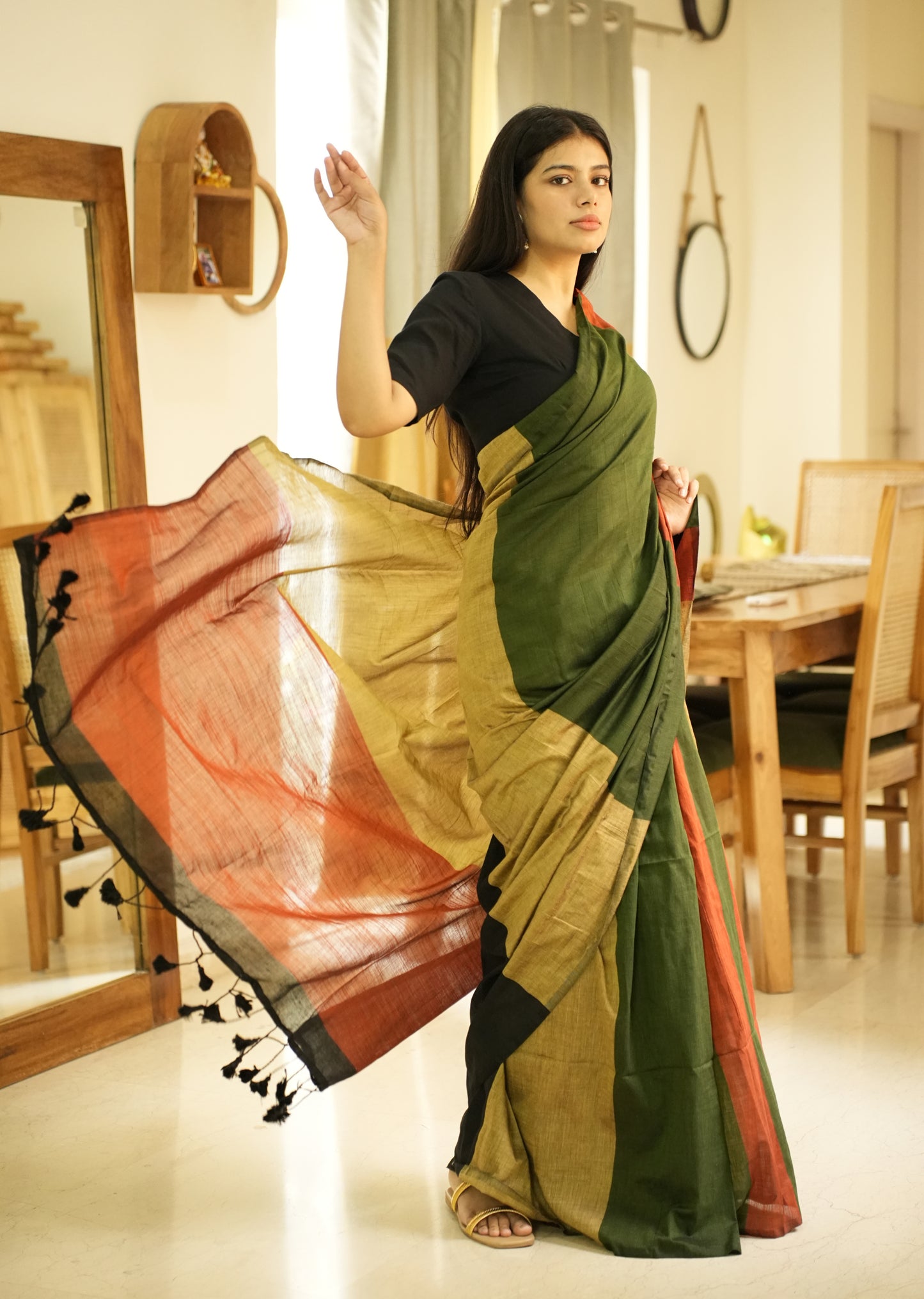 Rainbow Raga – Multi-Colour Saga Cotton Saree