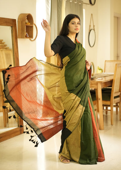 Rainbow Raga – Multi-Colour Saga Cotton Saree