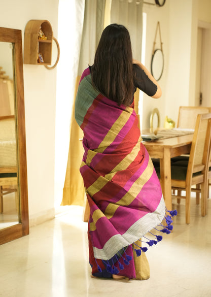 Rainbow Raga 2.0 – Multi-Colour Saga Cotton Saree (Revamped Edition)