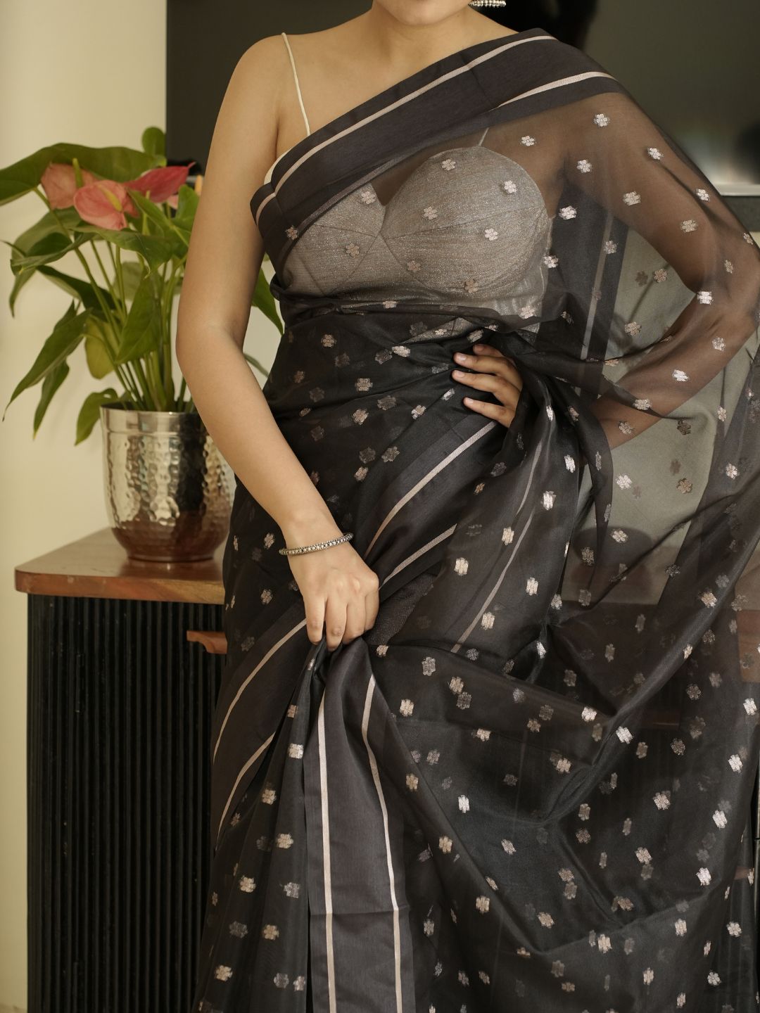 Black-Gold Banarasi Silk Saree