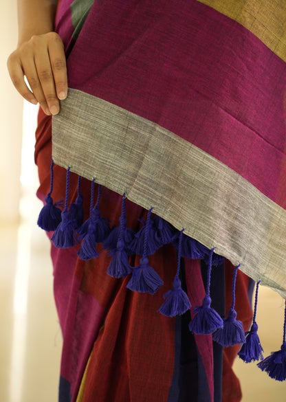 Rainbow Raga 2.0 – Multi-Colour Saga Cotton Saree (Revamped Edition)