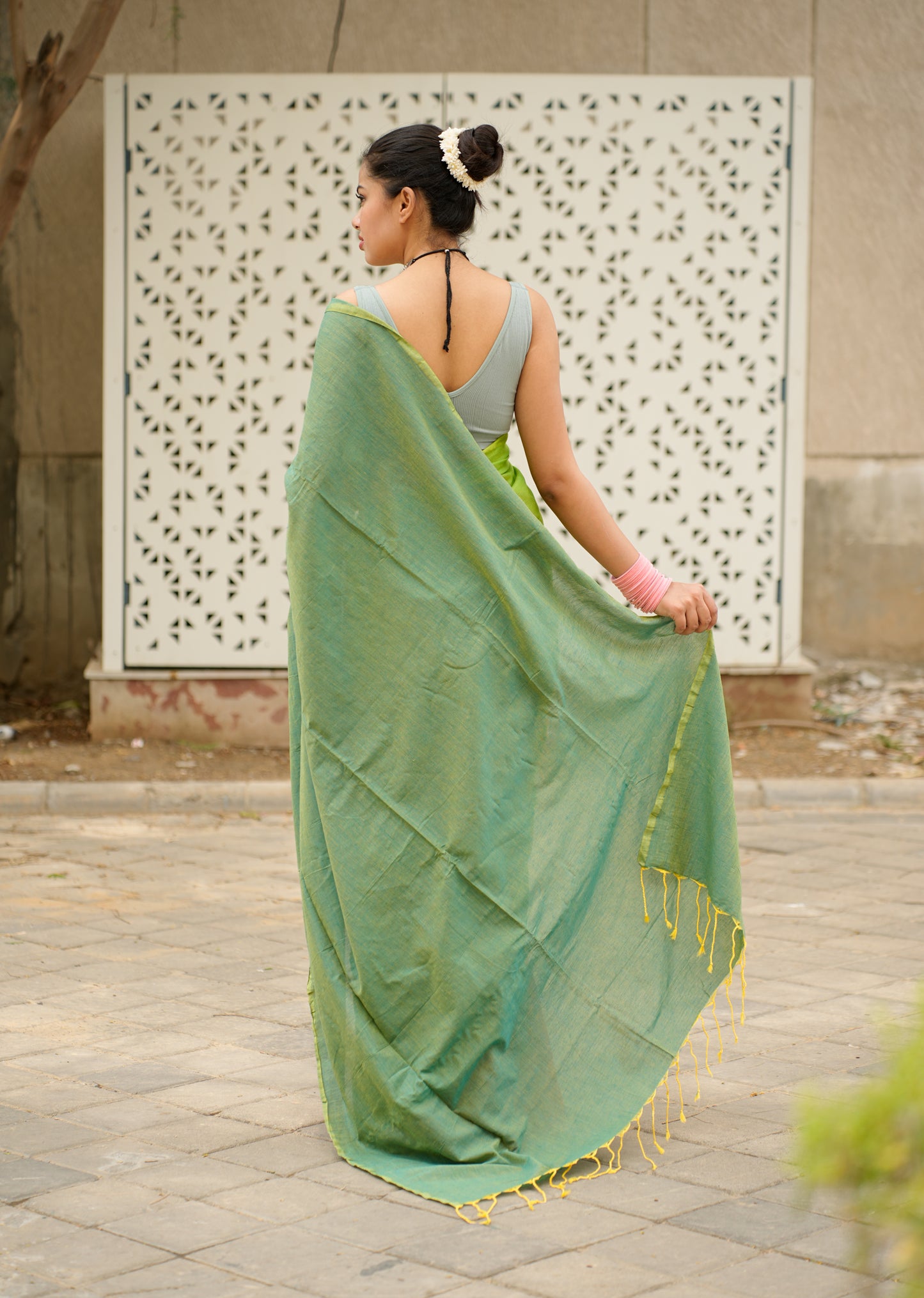 Pastel Harmony Handwoven Cotton Saree