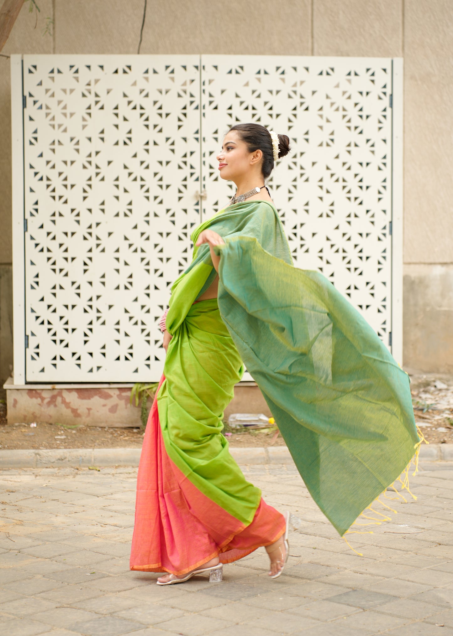 Pastel Harmony Handwoven Cotton Saree