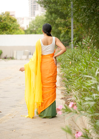 Sunrise Bloom Handwoven Cotton Saree