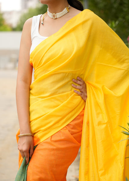 Sunrise Bloom Handwoven Cotton Saree