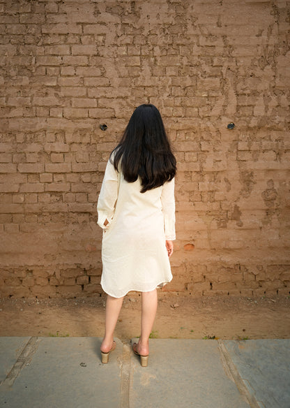 Minimalist White Cotton Dress
