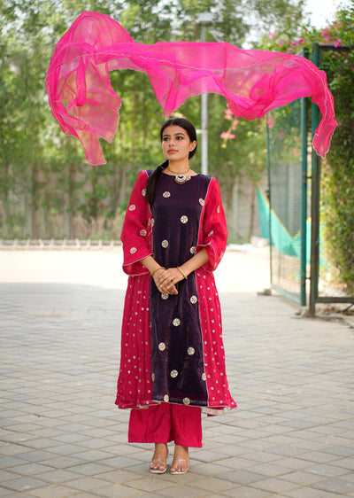 Radiant Fusion in Purple & Red