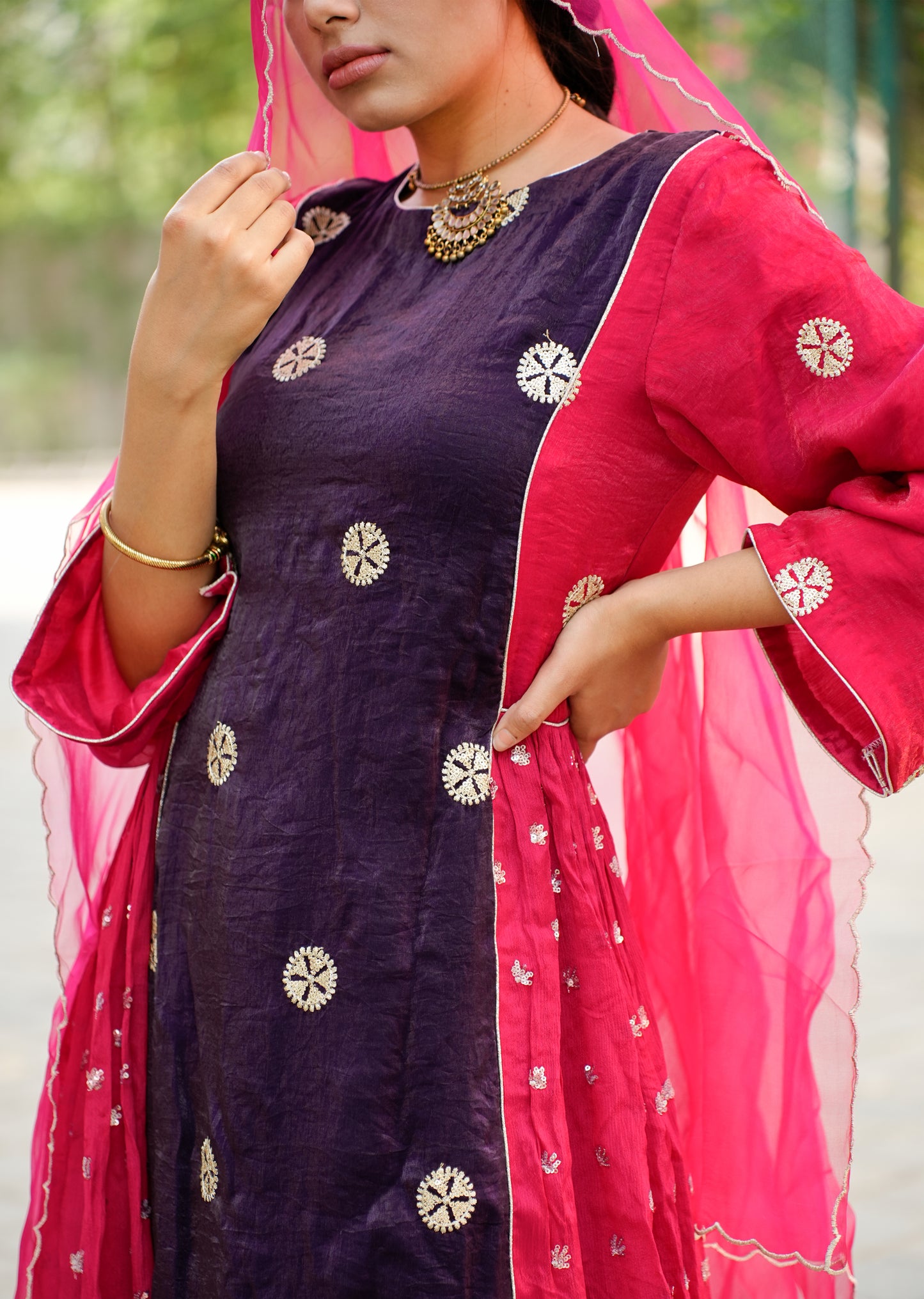Radiant Fusion in Purple & Red