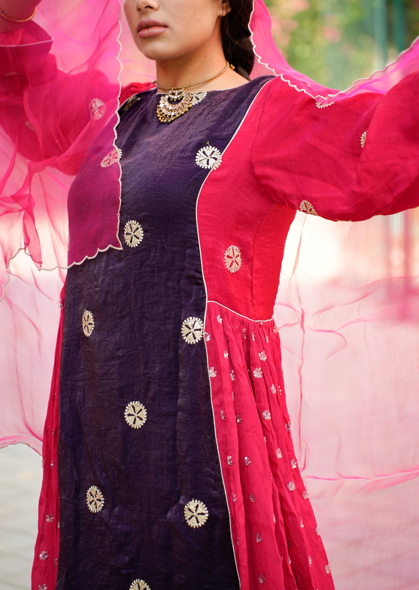 Radiant Fusion in Purple & Red