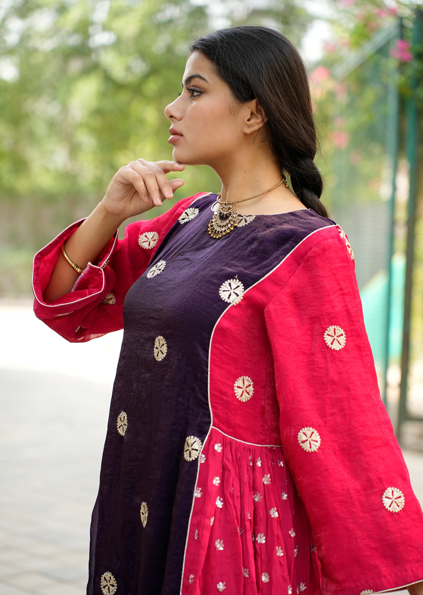 Radiant Fusion in Purple & Red