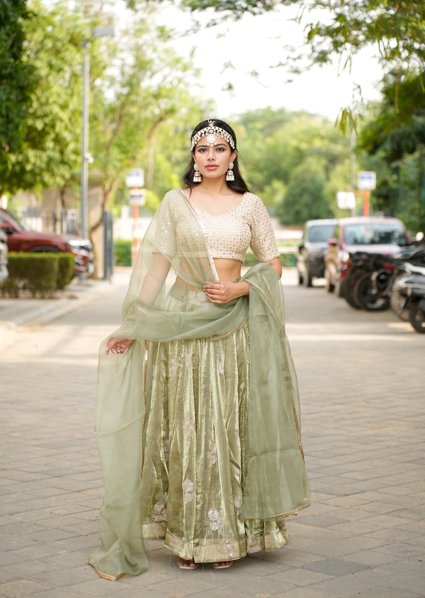 Ethereal Elegance in Sorrell Green Lehenga