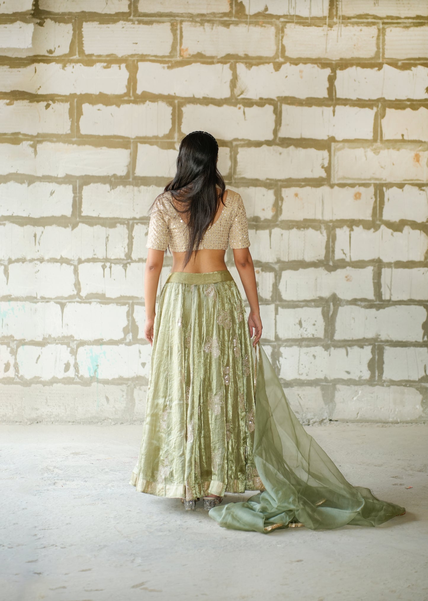 Ethereal Elegance in Sorrell Green Lehenga