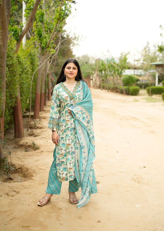 Classic Cotton Kurta Set with Dupatta