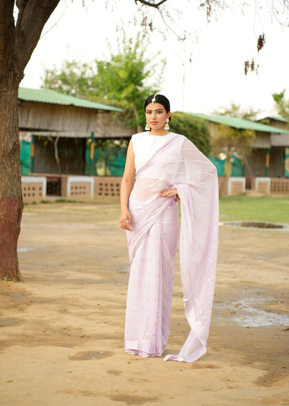 Lavender Grace Crepe Saree