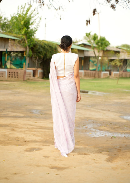 Lavender Grace Crepe Saree