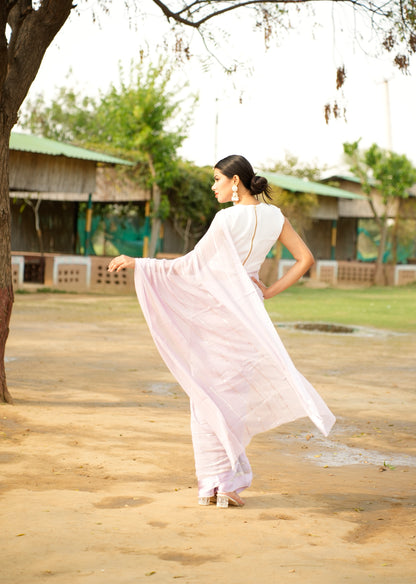 Lavender Grace Crepe Saree