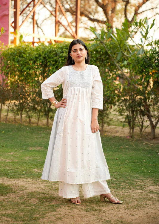 Timeless White Cotton Kurta & Pants
