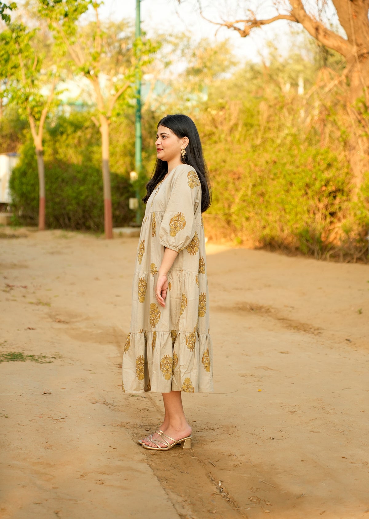 Earthy Brown Cotton Dress