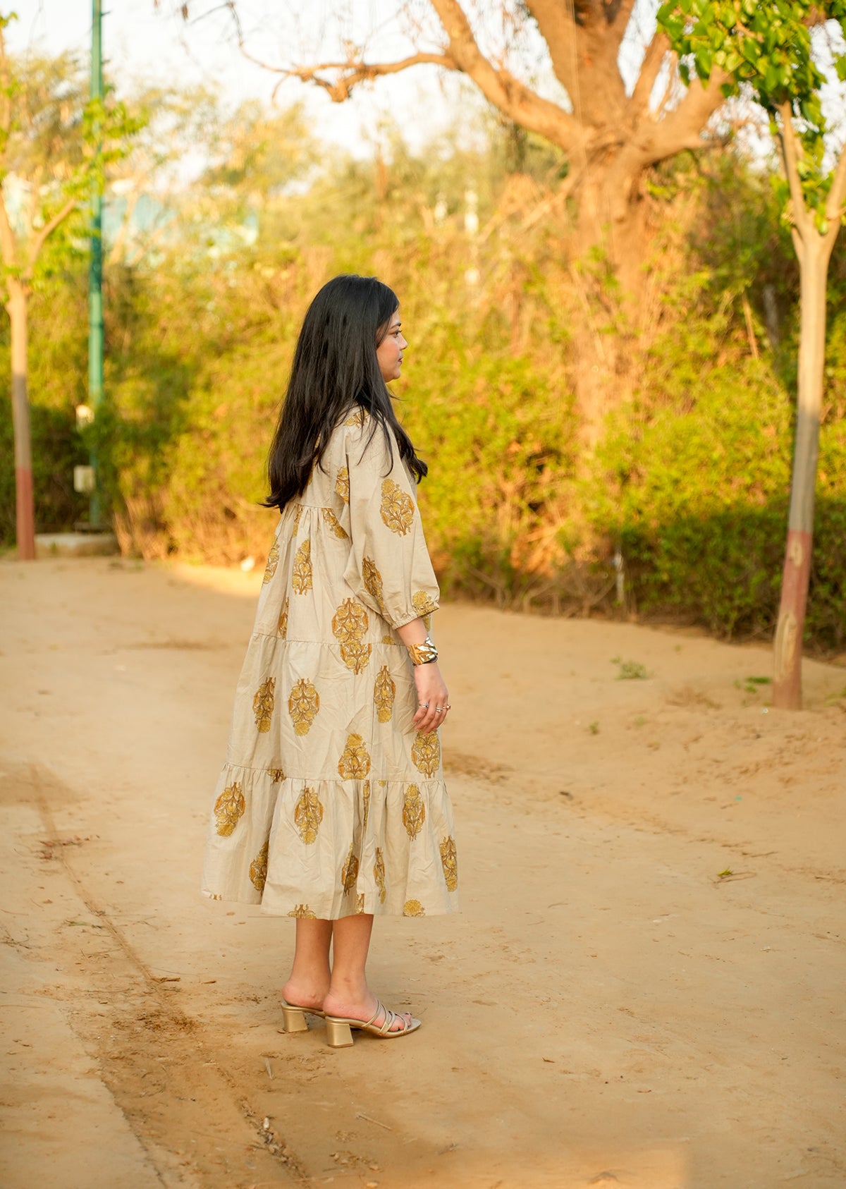 Earthy Brown Cotton Dress