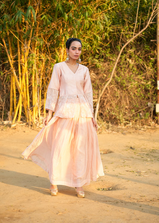 Peach Chanderi Lehenga & Choli – 2.0 Edition