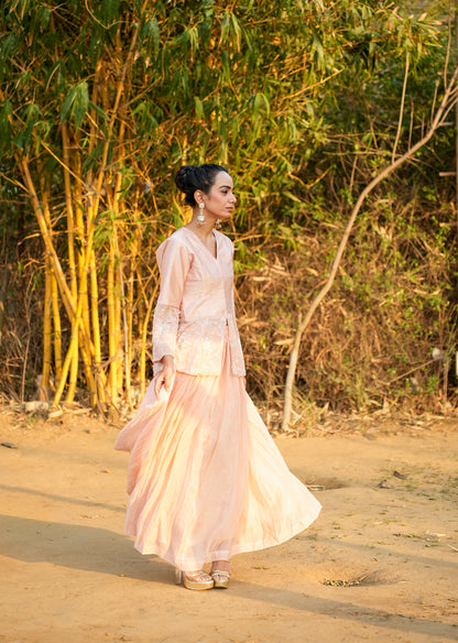 Peach Chanderi Lehenga & Choli – 2.0 Edition