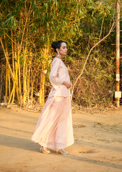 Peach Chanderi Lehenga & Choli – 2.0 Edition