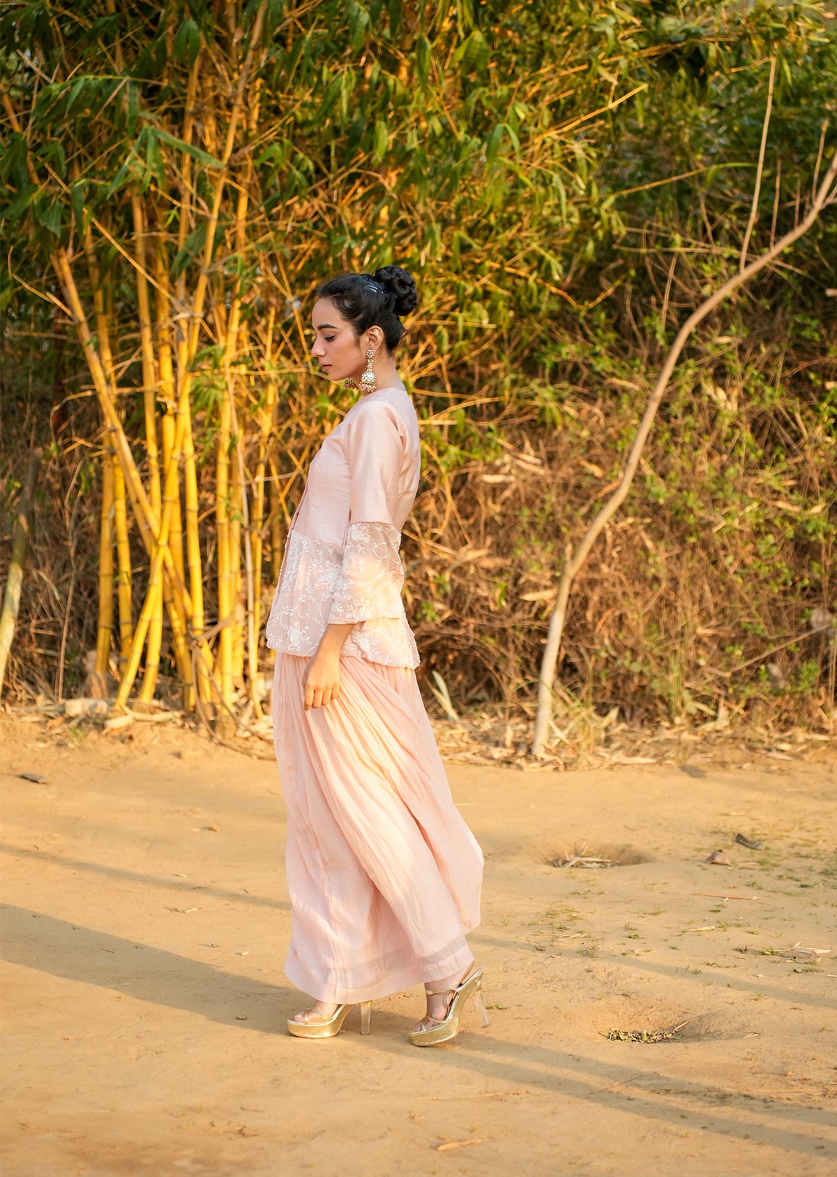 Peach Chanderi Lehenga & Choli – 2.0 Edition